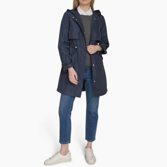 NEW COLE HAAN Rain Trench Coat in Indigo for women 825 7m3 - Picture 8 of 8